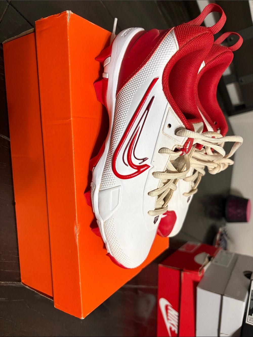 Nike Red & White Athletic Cleats